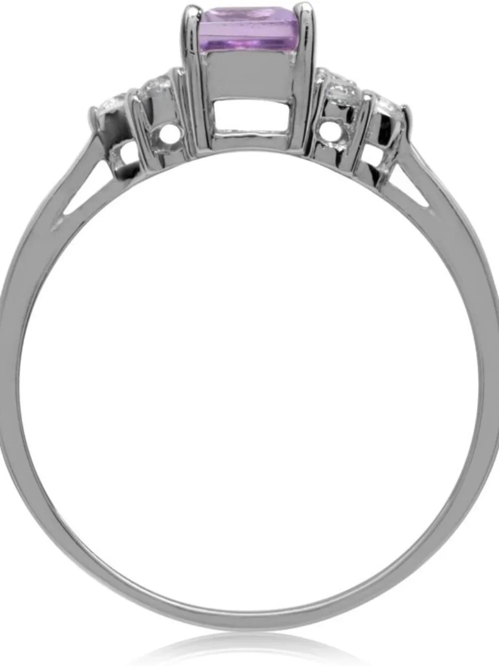7x5mm Octagon Birthstone Ring in White/Yellow Gold Plated 925 Sterling Silver